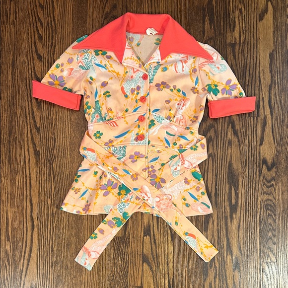 Vintage Tops - Vintage 60s Floral Blouse